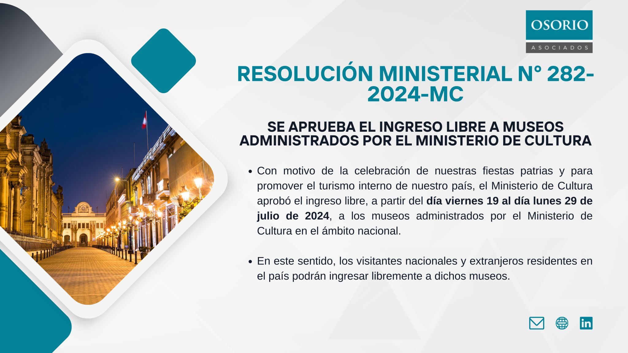 Se aprueba el ingreso libre a museos administrados por el Ministerio de Cultura